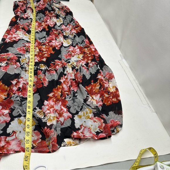 Nina Leonard Floral Halter Maxi Dress - Black and Red - Picture 4 of 10